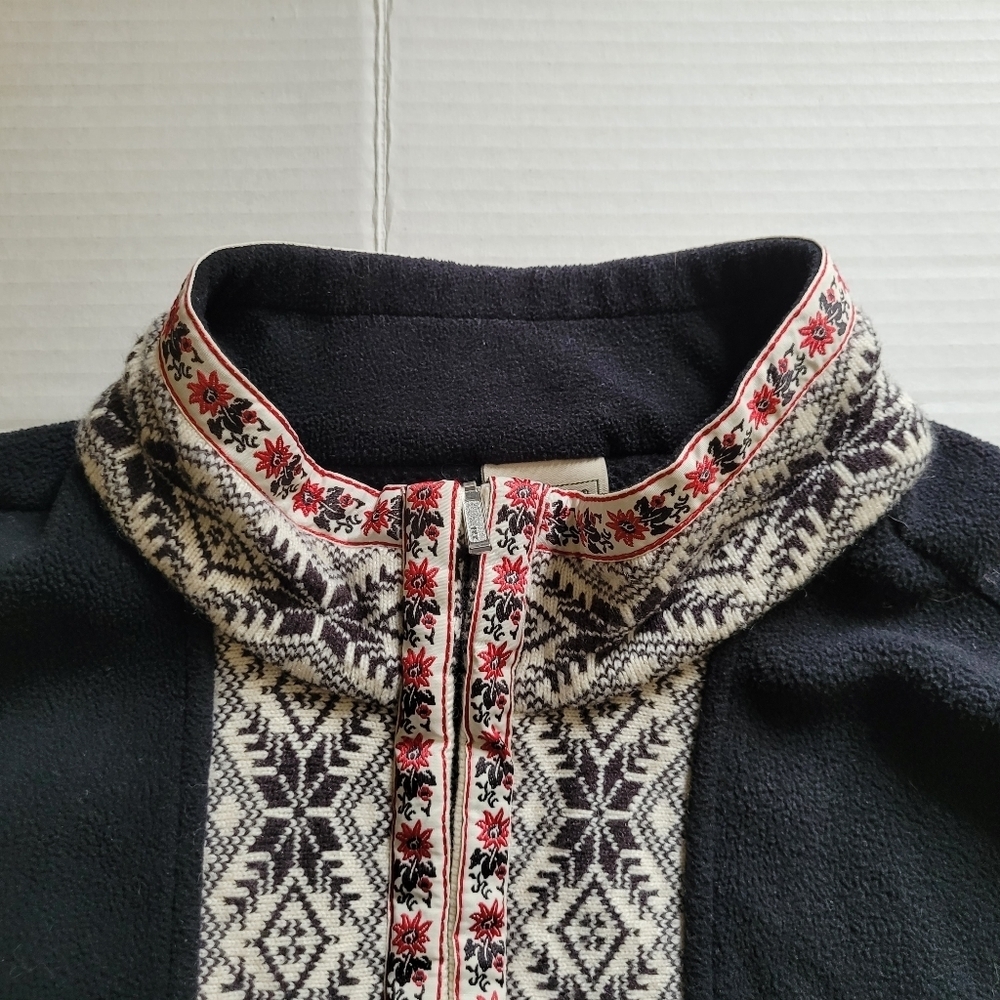 L.L. Bean Black Jacket with Patterned Trim - Picture 9 of 16
